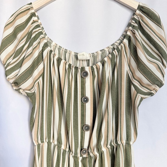 NAIF Striped Midi Dress with Button Detail, Women’s Large - Picture 4 of 9